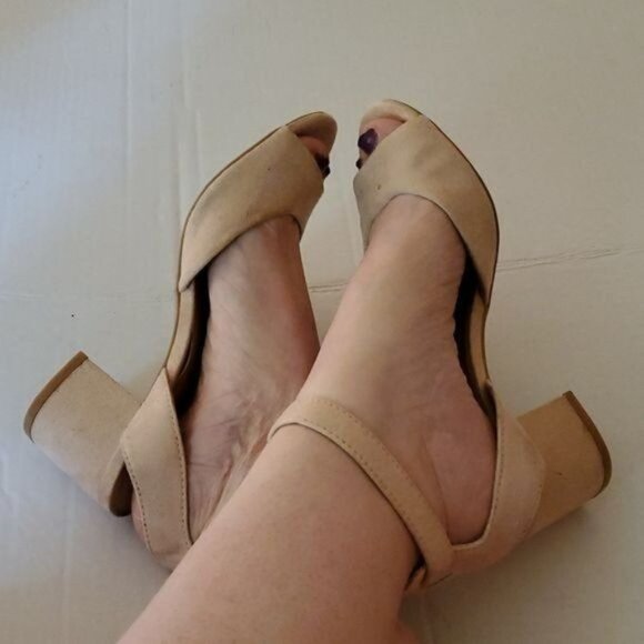 H&M Heels Pumps Sandals Peep Backs Ankle Strap Block Women's WOMAN'S Size 5 ½ - Picture 16 of 16
